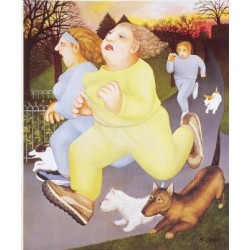 Beryl Cook - Joggers on the Hoe