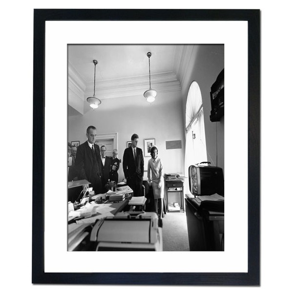 John F. Kennedy & Jacqueline Kennedy watching the flight of Astronaut Alan Shephard, 1961 Framed Print