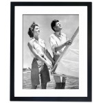 John Kennedy with Jaqueline Bouvier his fiancee, 1953 Framed Print