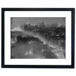 Light Pollution & Fog Blue New York Framed Print