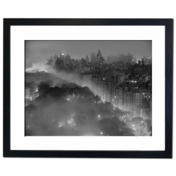 Light Pollution & Fog Blue New York Framed Print