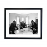 Lyndon Johnson and Martin Luther King Talking Over the Voting Rights Act Framed Print