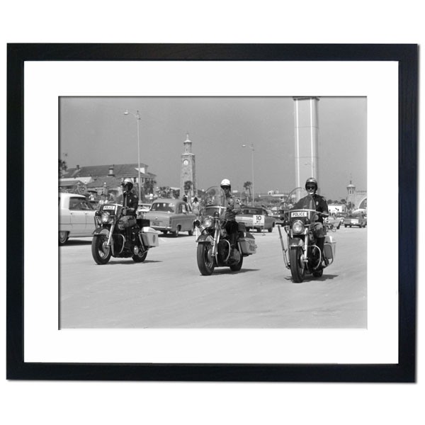 Police on Motorcycles, Daytona Beach 1950 Framed Print