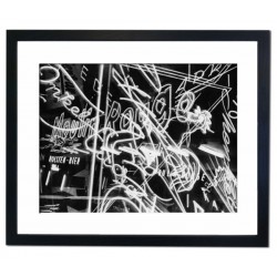 Several neon signs of various night clubs on the Reeperbahn in Hamburg, 1950 Framed Print