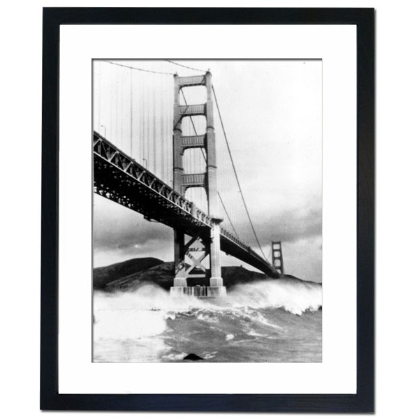 The Stormed Sea under the Golden Gate Bridge, San Francisco 1958 Framed Print
