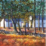 Davy Brown - Farm Buildings through Trees   