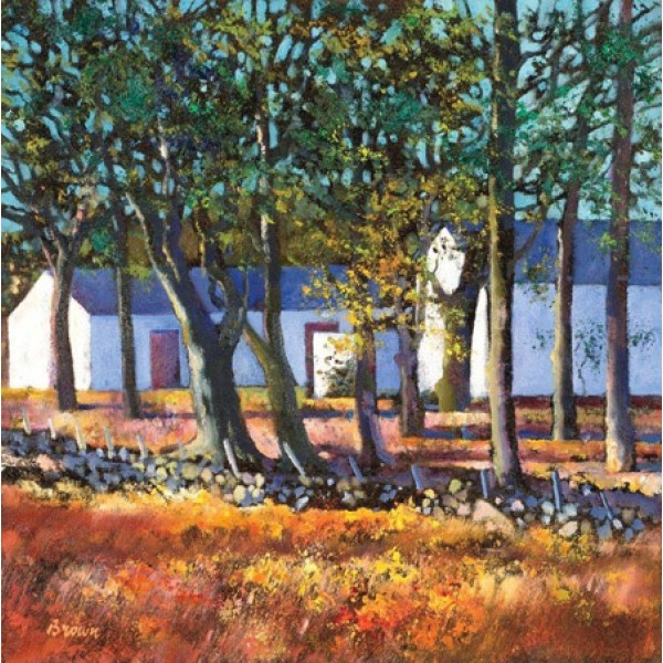 Davy Brown - Farm Buildings through Trees   