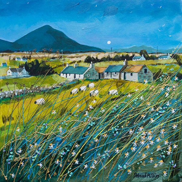 Deborah Phillips - Daymoon over Dunbeath 