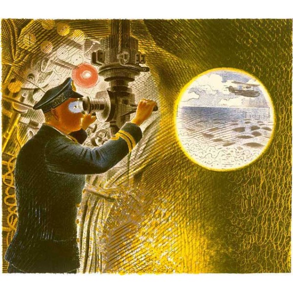 Eric Ravilious - Commander of a Submarine Looking Through a Periscope (1941)