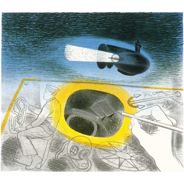 Eric Ravilious - Submarine Series Introductory Lithograph (1941)