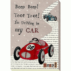 Helena Corbett - Nursery Rhymes - Beep Beep Canvas Print 