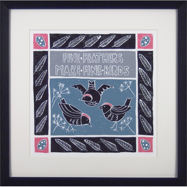 Jill Perkins - Feathery Mottos I Framed Print 