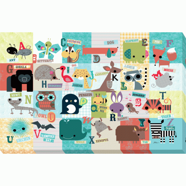 Jillian Phillips - Animal ABC Canvas Print 