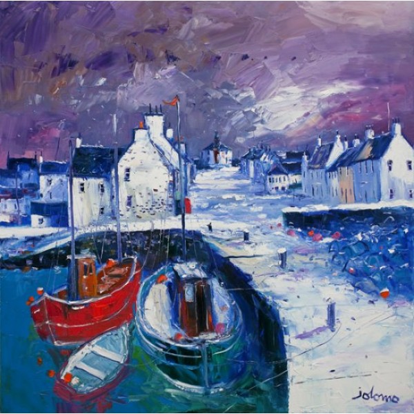 John Lowrie Morrison - Snowstorm on the Round Kirk, Bowmore, Islay (Large)