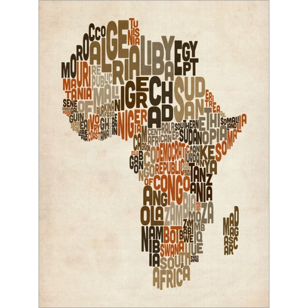 Michael Tompsett - Typography Text Map of Africa