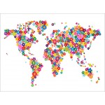 Michael Tompsett - Flowers Map of the World Map