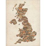Michael Tompsett - Great Britain UK City Text Map