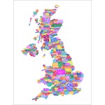 Michael Tompsett - Great Britain UK City Text Map (White)