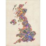 Michael Tompsett - Great Britain UK City Text Map