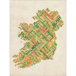 Michael Tompsett - Ireland Eire City Text Map