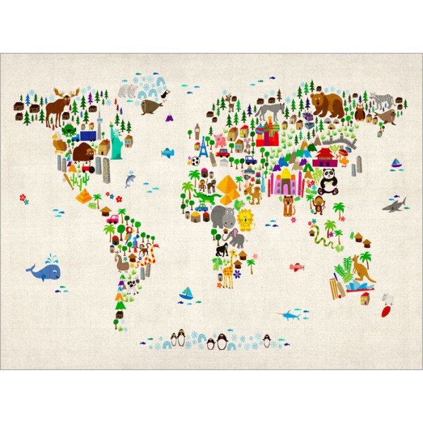 Michael Tompsett - Animal Map of the World for Children and Kids