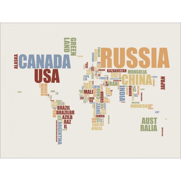 Michael Tompsett - World Map in Words 2