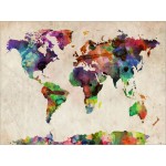 Michael Tompsett - World Map Urban Watercolour