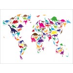 Michael Tompsett - Dinosaur Map of the World Map (Small)