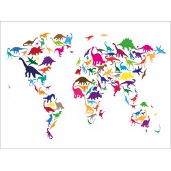 Michael Tompsett - Dinosaur Map of the World Map (Large)