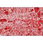 Michael Tompsett - London Map Art Red