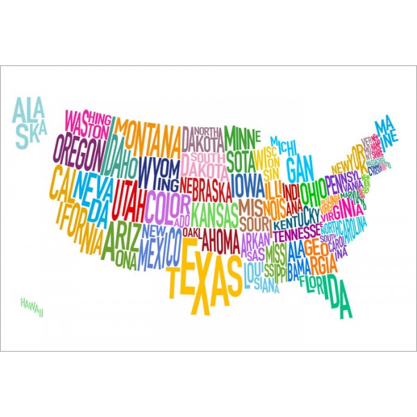 Michael Tompsett - United States Text Map