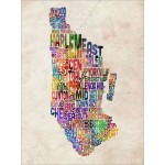 Michael Tompsett - Manhattan New York Typographic Map