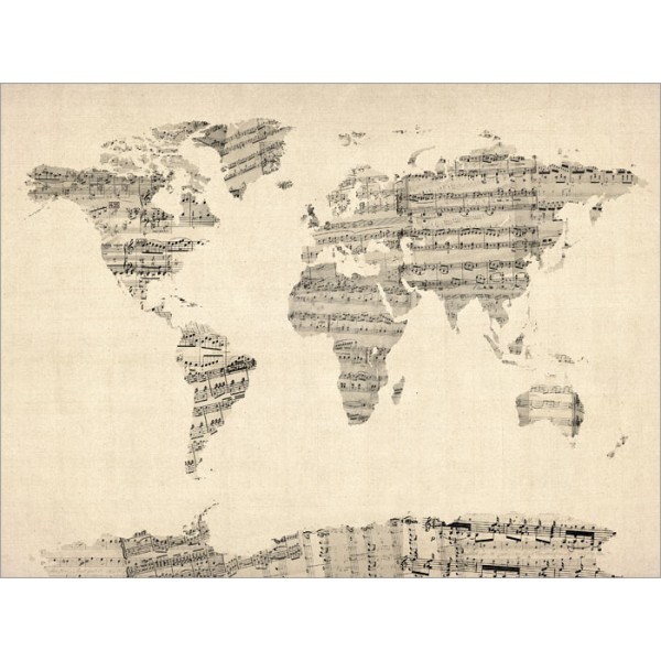 Michael Tompsett - Map of the World Map from Old Sheet Music