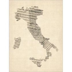 Michael Tompsett - Old Sheet Music Map of Italy Map
