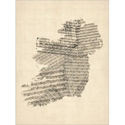 Michael Tompsett - Old Sheet Music Map of Ireland Map
