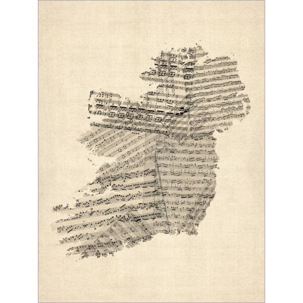 Michael Tompsett - Old Sheet Music Map of Ireland Map