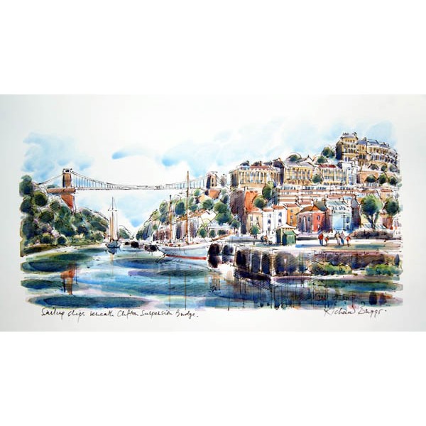 Richard Briggs - Sailing ships beneath Clifton Suspension Bridge